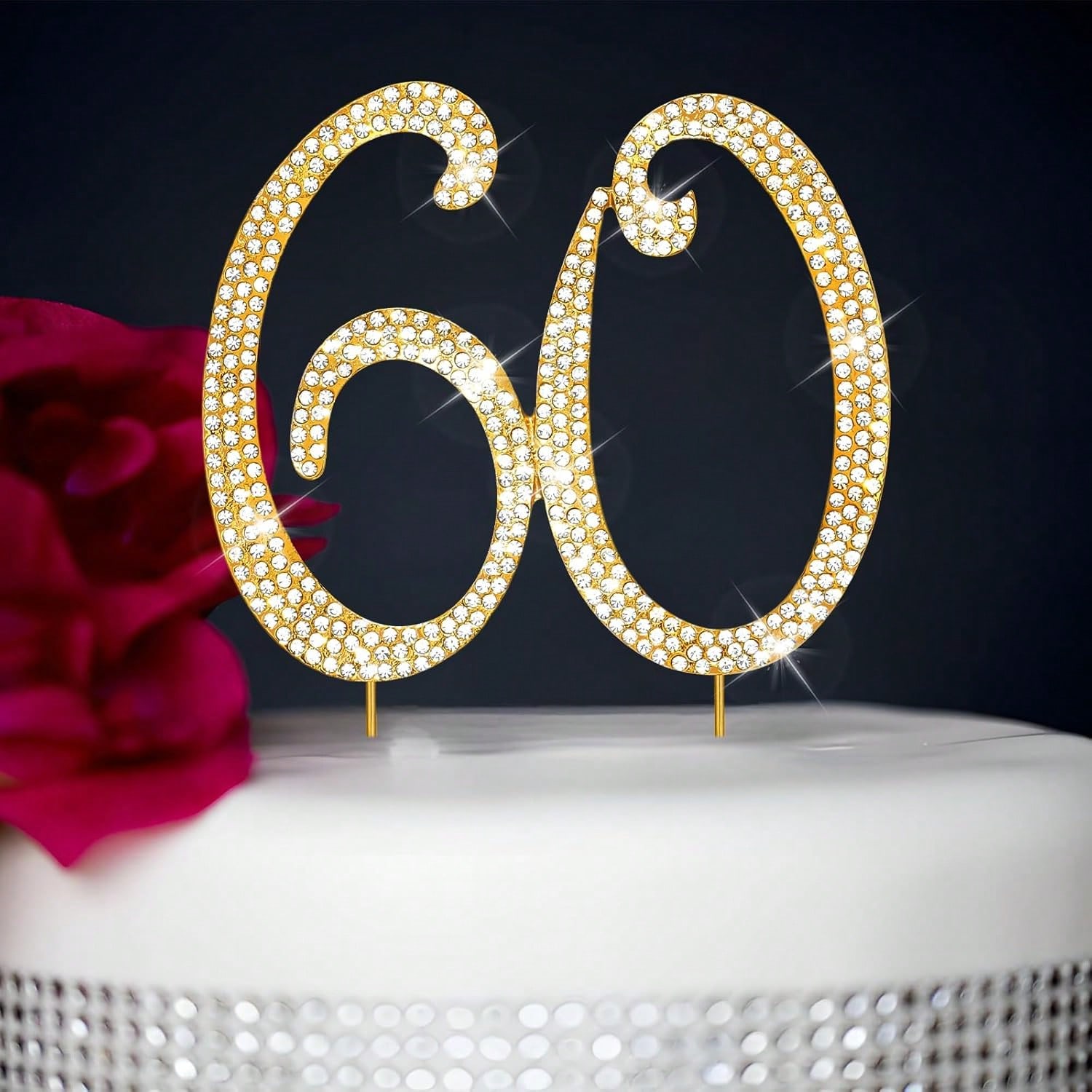 Candle Making Products - Large Gold Rhinestone Number Cake Topper
