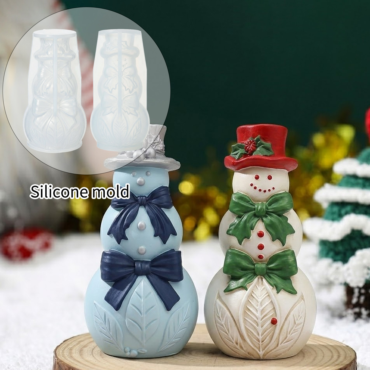 3D Bow Snowman Silicone Mold C - đánh giá và giá Xmas Candle Making