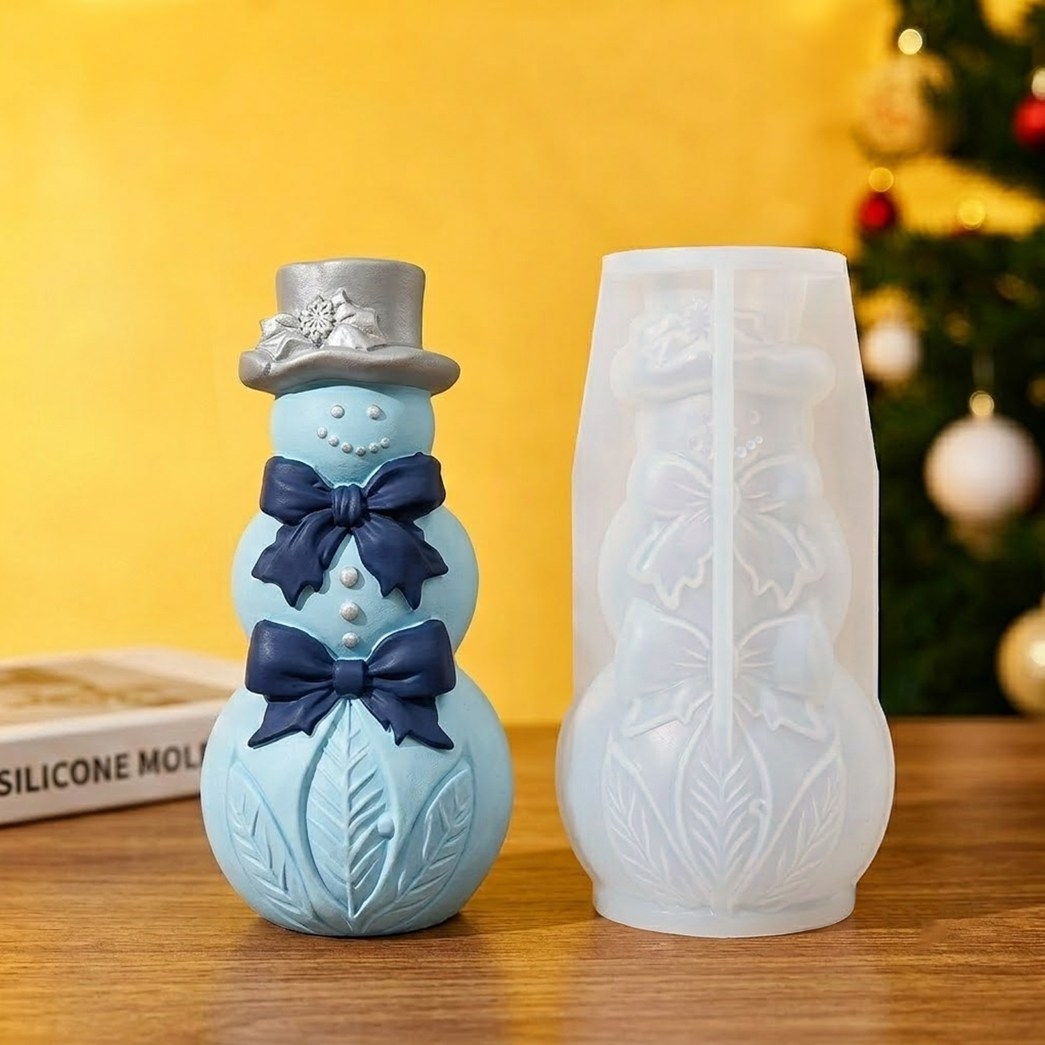 3D Bow Snowman Silicone Mold C - đánh giá và giá Xmas Candle Making