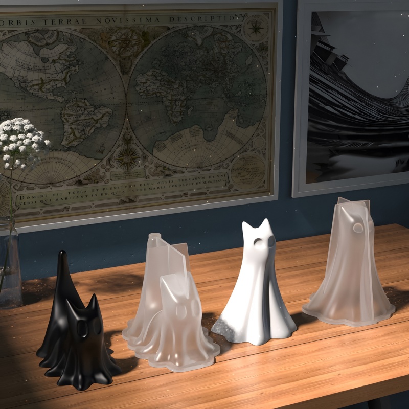 Ghost Cat Halloween Desktop Or - đánh giá và giá Candle Making Diy