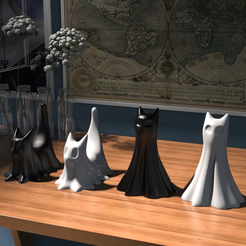 Ghost Cat Halloween Desktop Or - đánh giá và giá Candle Making Diy