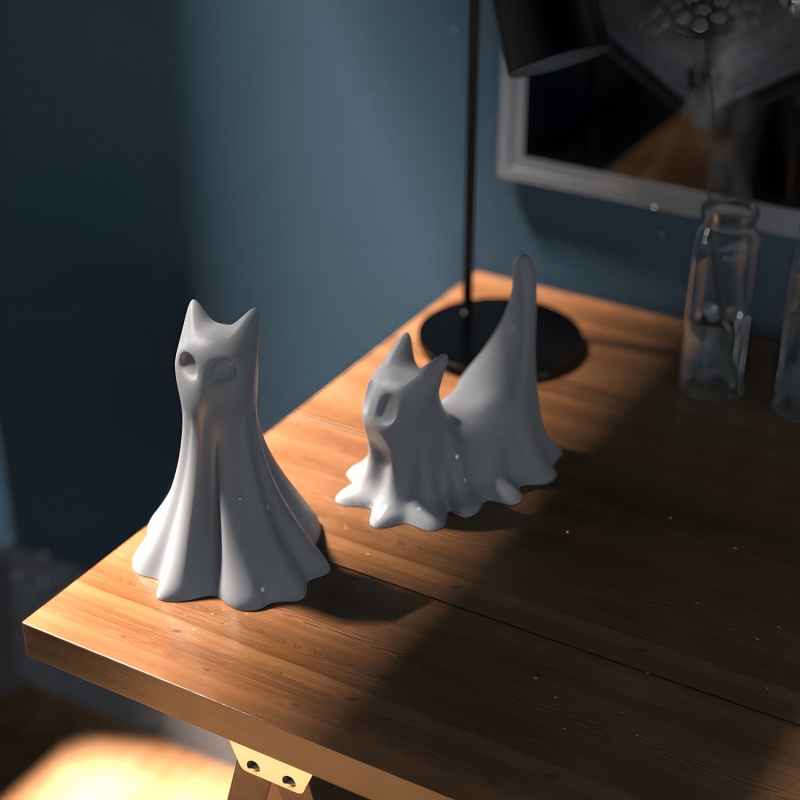 Ghost Cat Halloween Desktop Or - đánh giá và giá Candle Making Diy