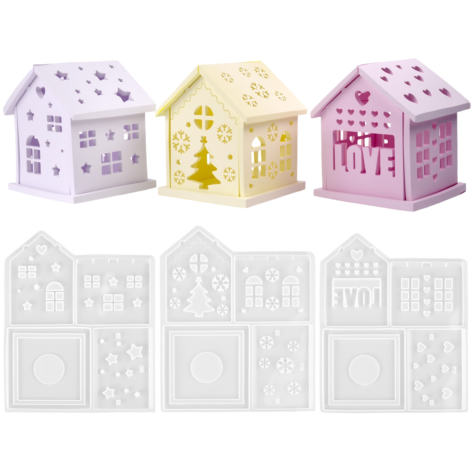 3D House Silicone Mold DIY Chr - đánh giá và giá Candle Making Diy
