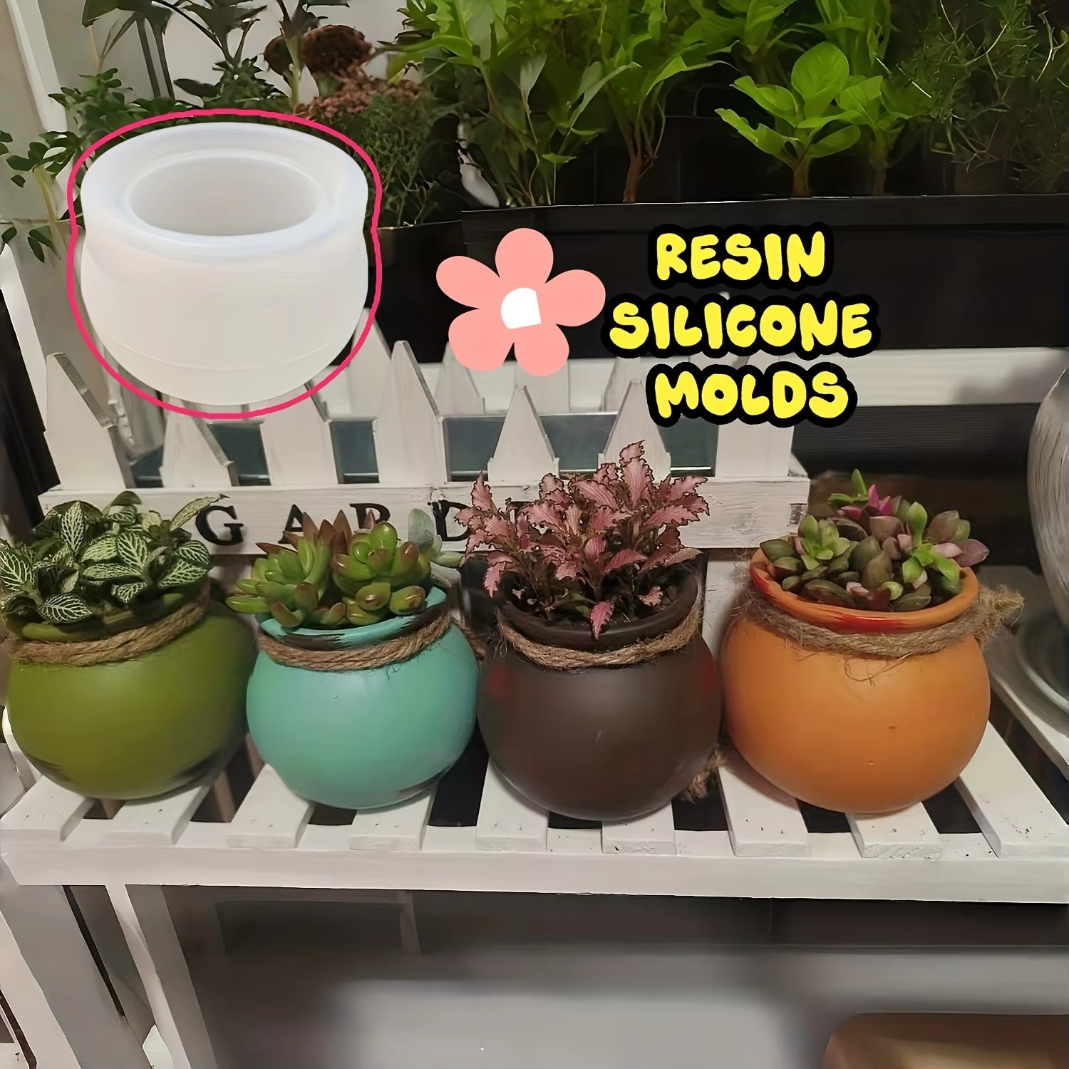 Silicone Flower Pot Molds, Res - đánh giá và giá Candle Making Diy