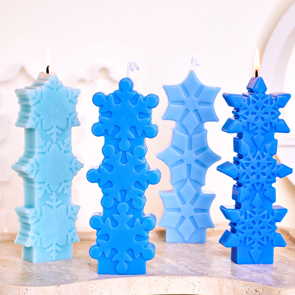 Christmas Snowflake Candle Mol - đánh giá và giá Xmas Candle Making