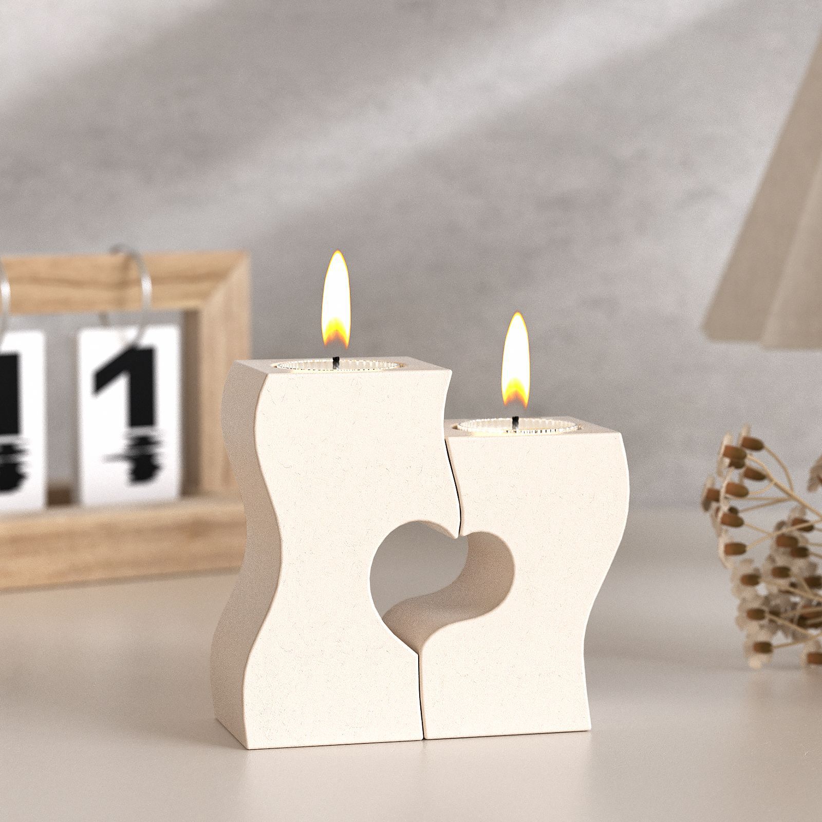 S Heart Candlestick Silicone M - đánh giá và giá Candle Making Diy