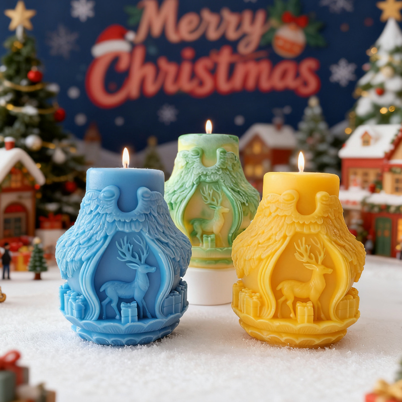 DIY Christmas Series Cylinder  - đánh giá và giá Xmas Candle Making