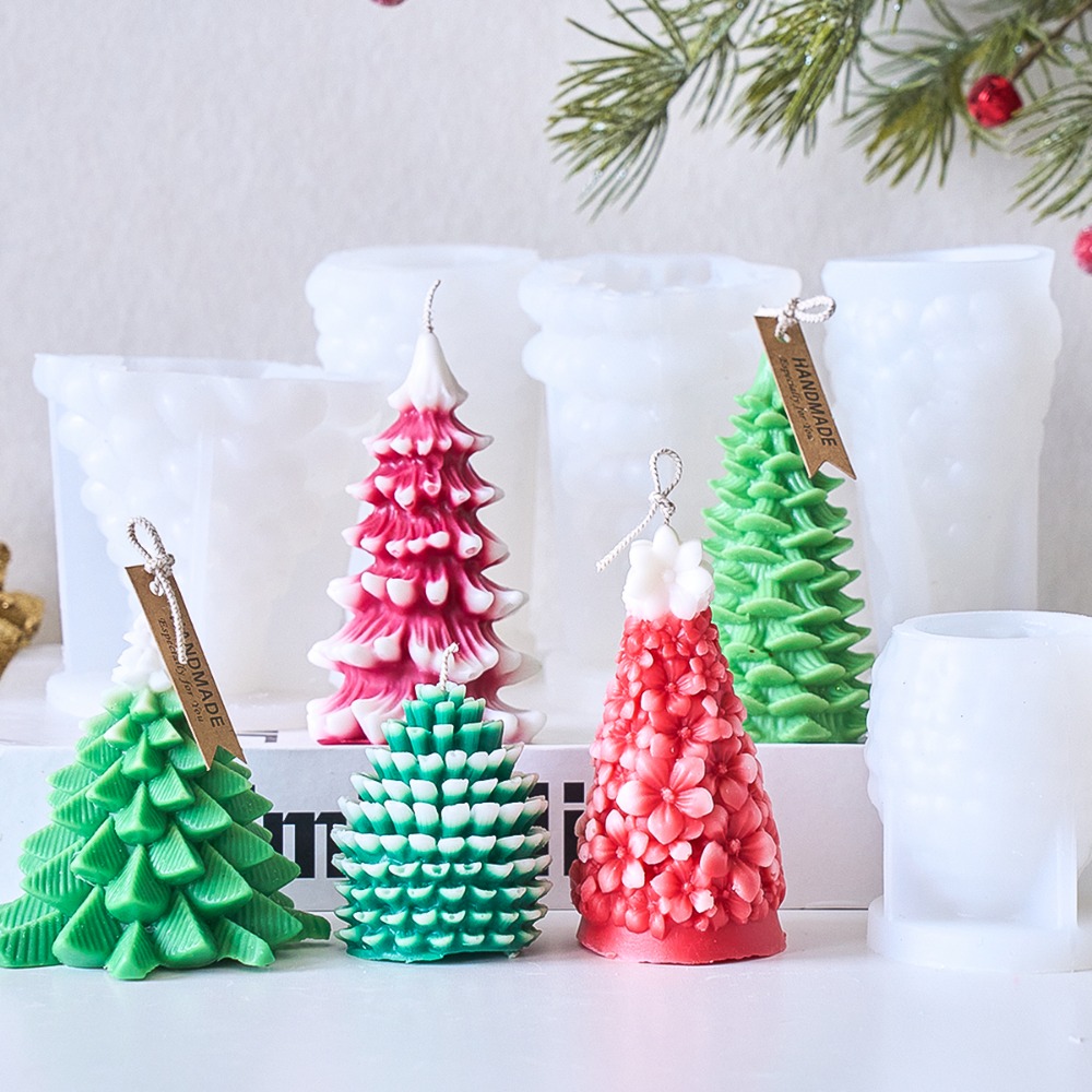 DIY Christmas Tree Silicone Ca - đánh giá và giá Xmas Candle Making