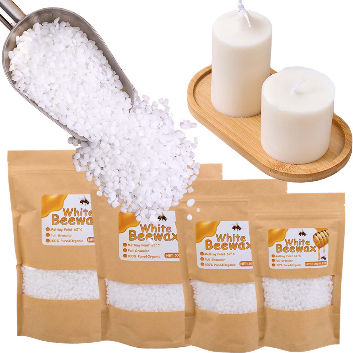 White Beeswax Pure Natural Gra - đánh giá và giá Candle Making Wicks
