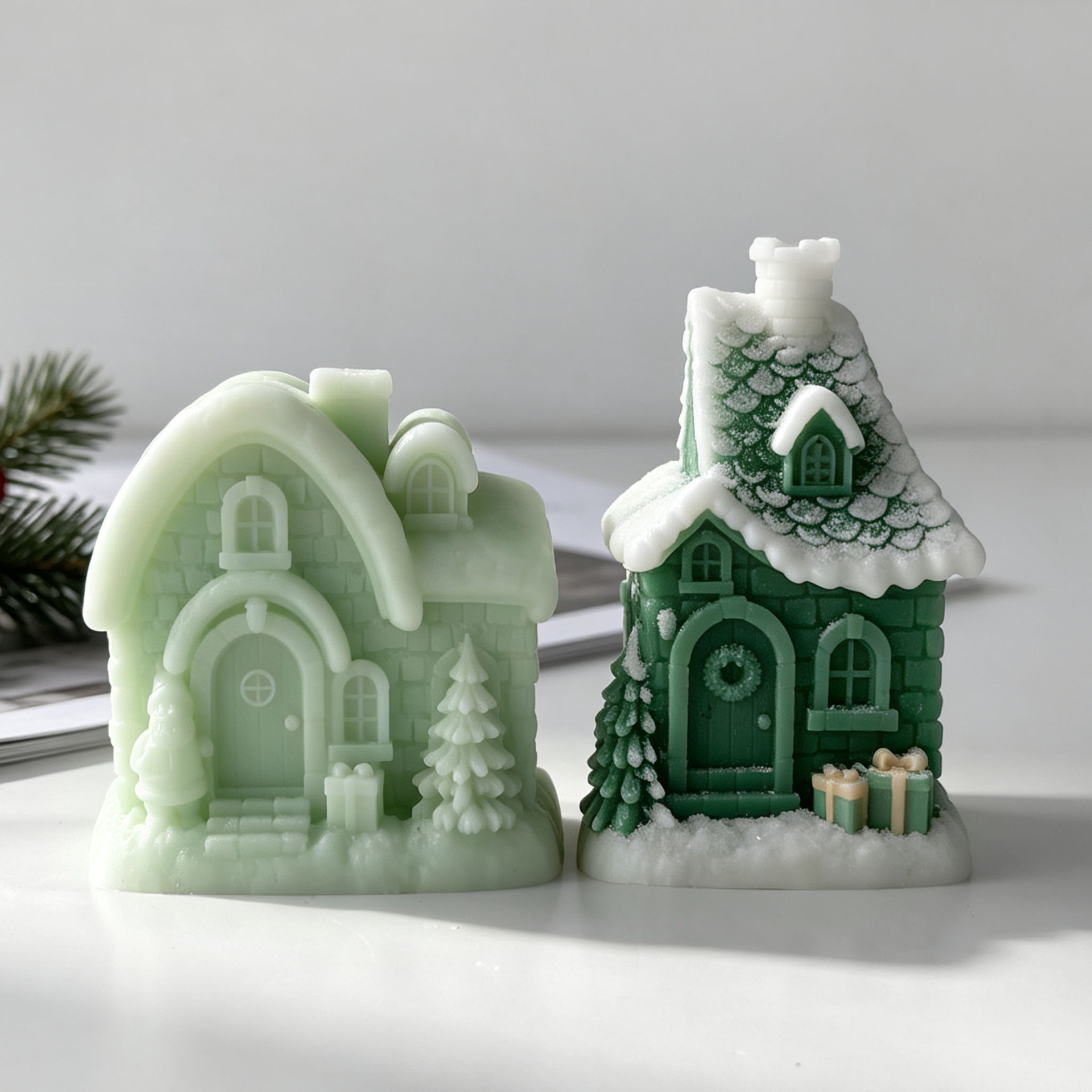 Christmas Snow House Silicone  - đánh giá và giá Xmas Candle Making