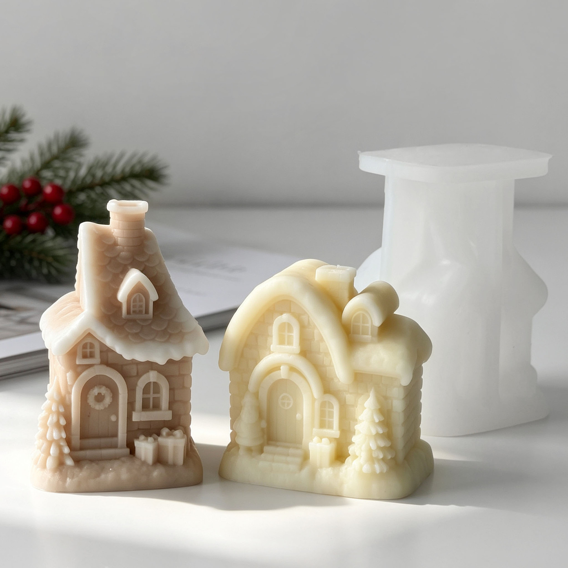 Christmas Snow House Silicone  - đánh giá và giá Xmas Candle Making