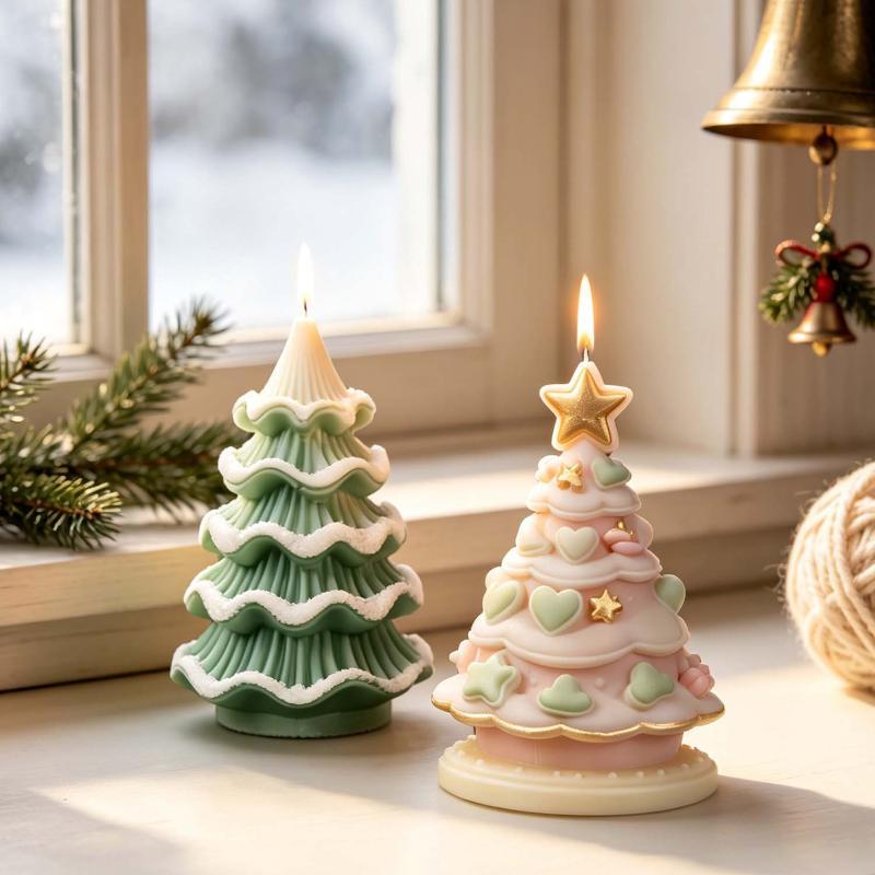 DIY Christmas Tree Silicone Mo - đánh giá và giá Xmas Candle Making