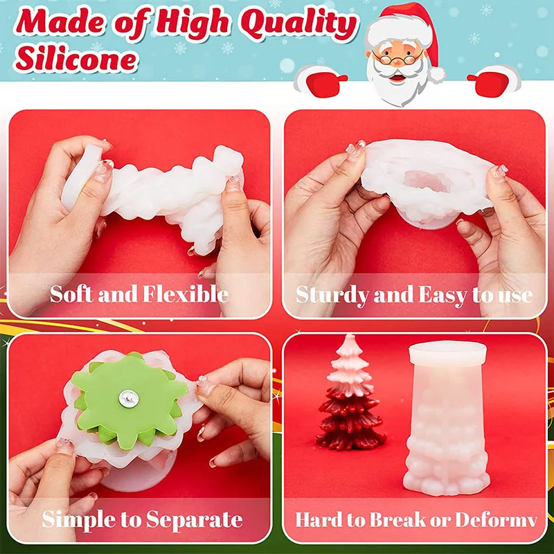 3D Tree Shaped Candle Silicone - đánh giá và giá Xmas Candle Making