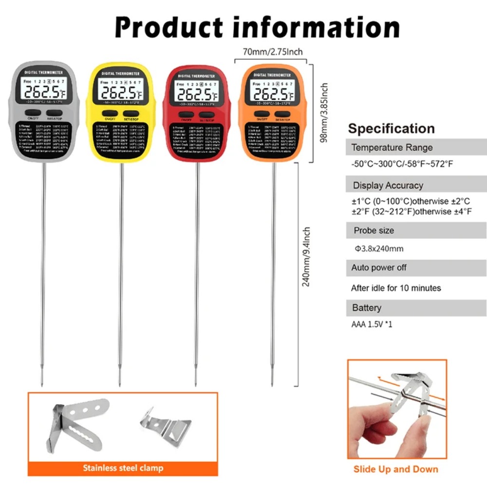 Digital Kitchen Thermometer Th - đánh giá và giá Thermometer Candy Candle